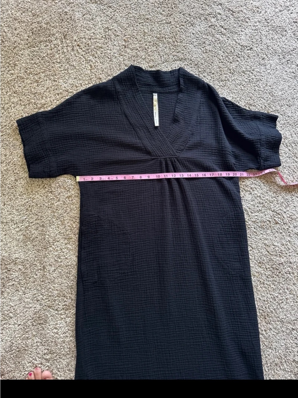 Uncle Frank Black Cotton Gauze Pullover Oversized Midi Dress size Small/Medium - Picture 9 of 12